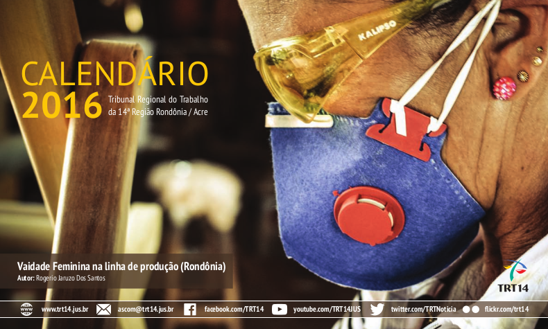 Capa do calendário institucional 2016 com o tema vaidade feminina