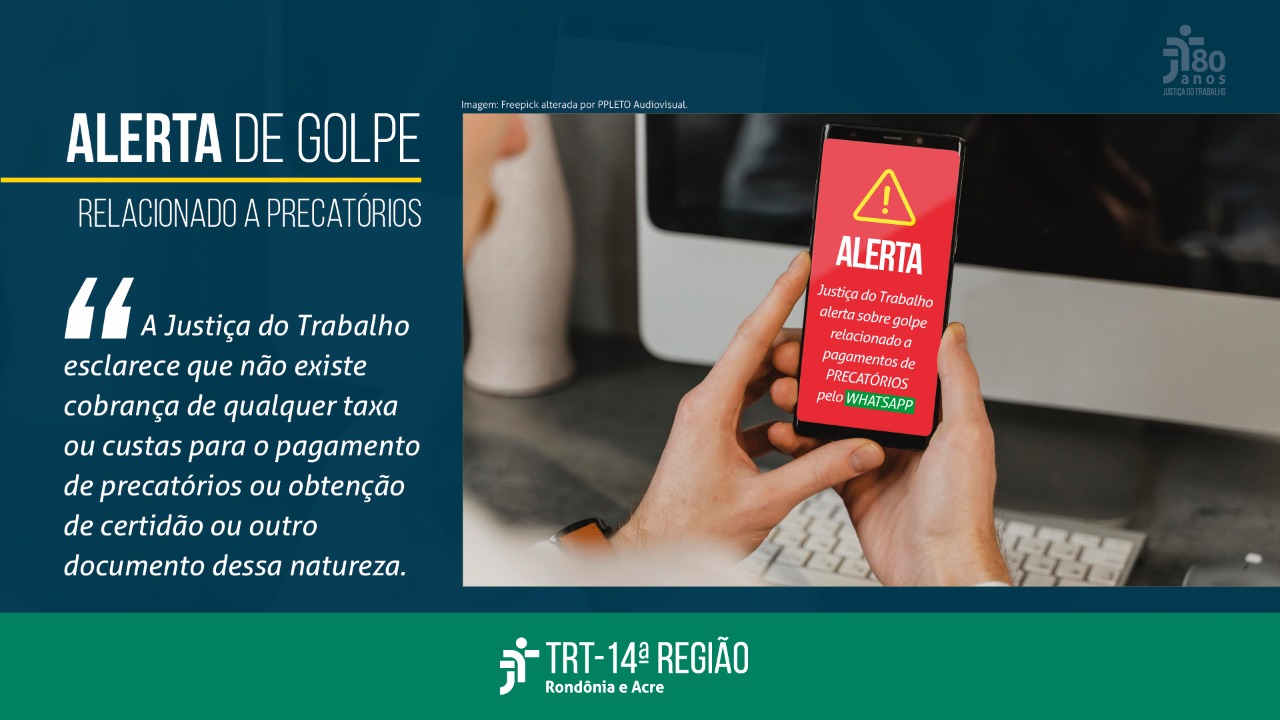 destaque de alerta para golpe em precatórios por Whatsapp
