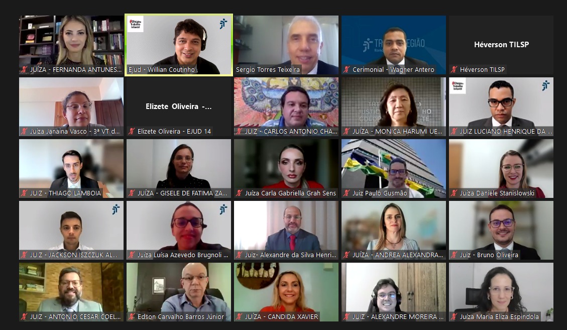 Reprodução da Sala virtual com os participantes do Encontro