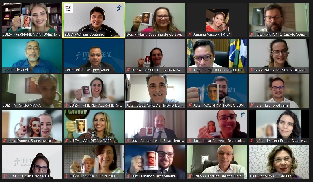 Reprodução da Sala virtual com os participantes do Encontro