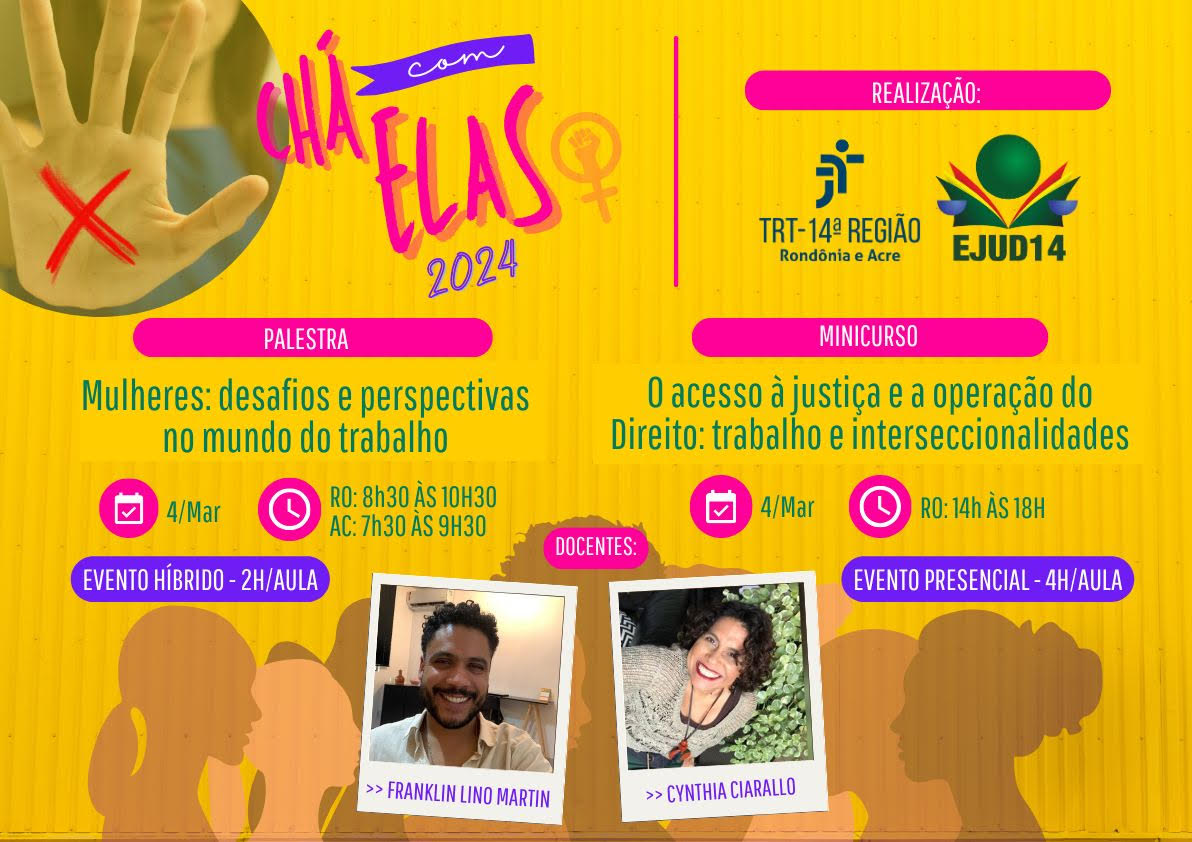 Arte do evento "Chá com Elas 2024"