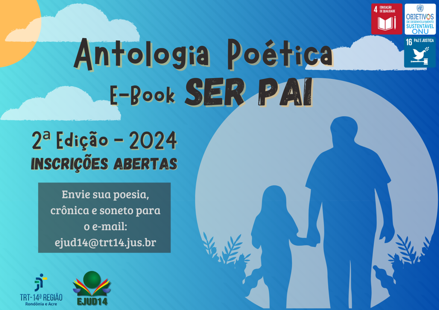 Arte do evento mostra em destaque a sombra de um homem e uma criança de mãos dadas.