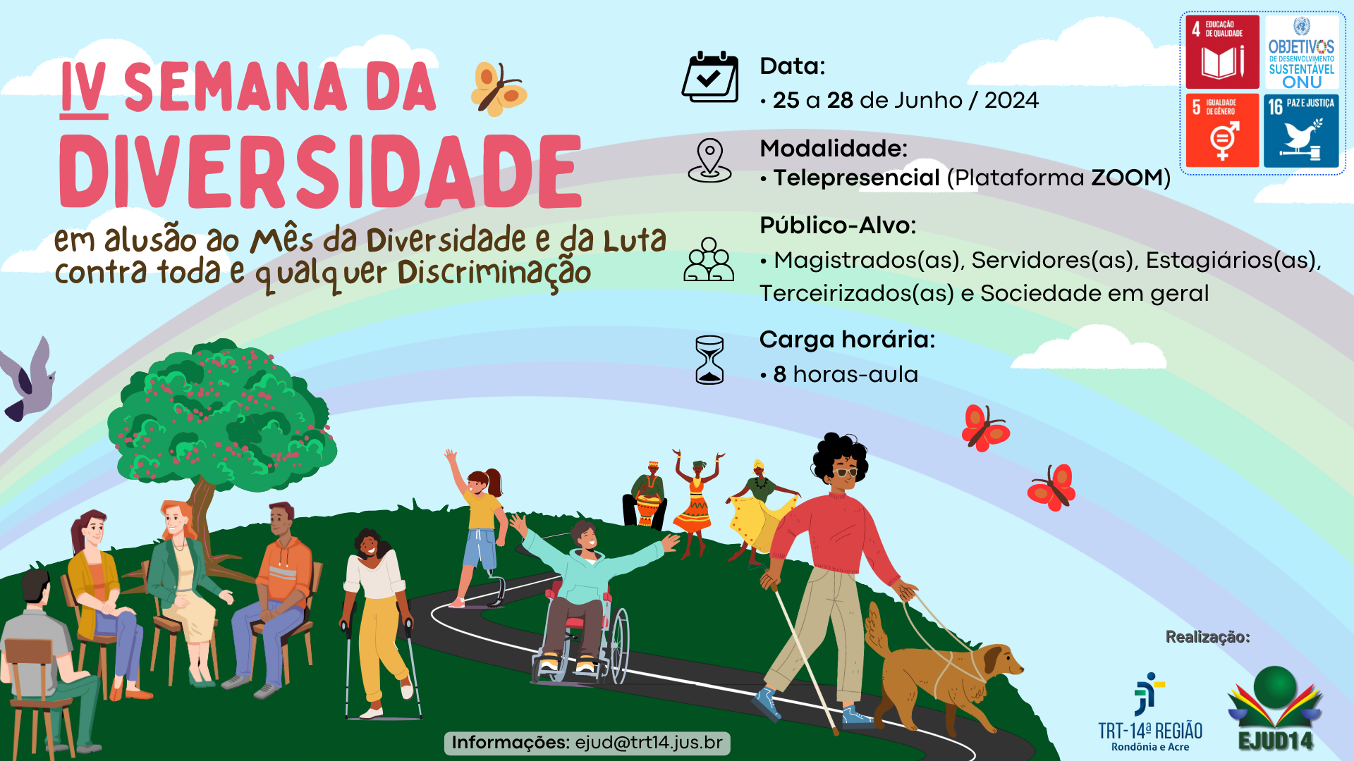 Banner da IV Semana da Diversidade 2024, 25 a 28 de junho.