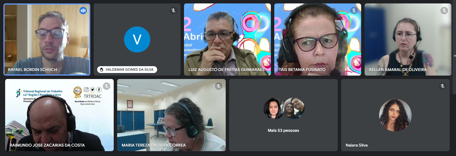 Print da Roda de Conversa  sobre autismo