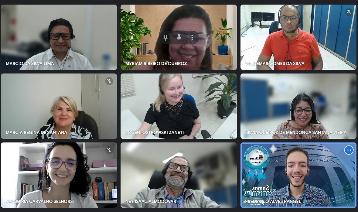 Imagem da sala virtual durante atividades do grupo de sensibilização.