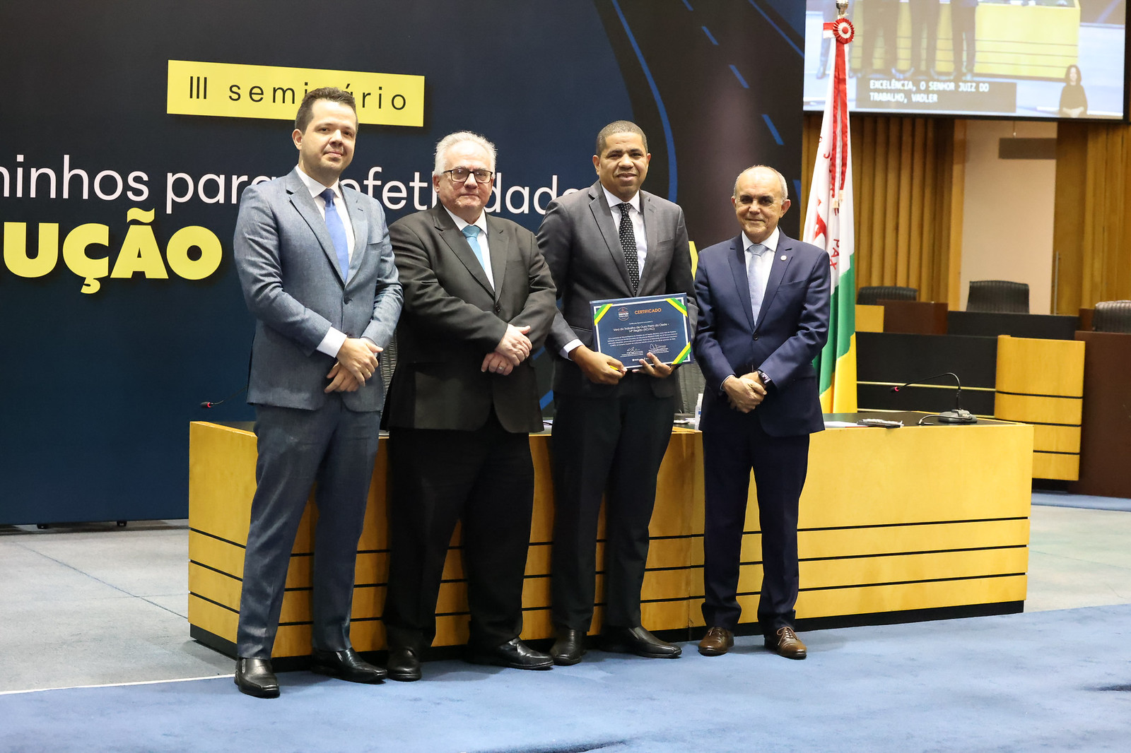 O juiz do Trabalho Wadler Ferreira representou o TRT-14 na cerimônia de entrega das premiações.