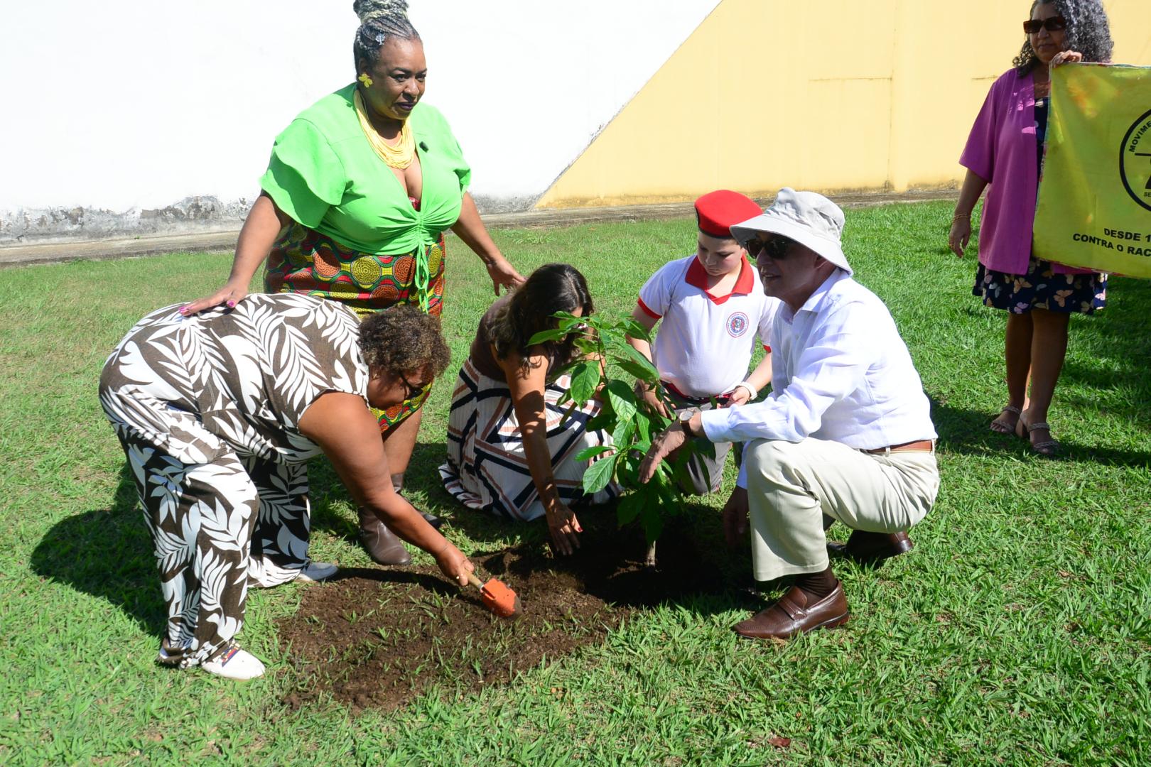 Plantio da muda de baobá 
