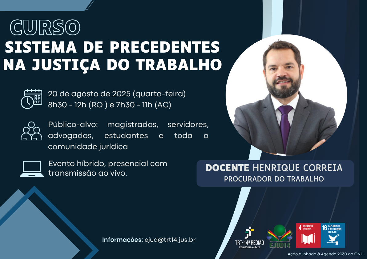 Arte oficial com informações do curso 