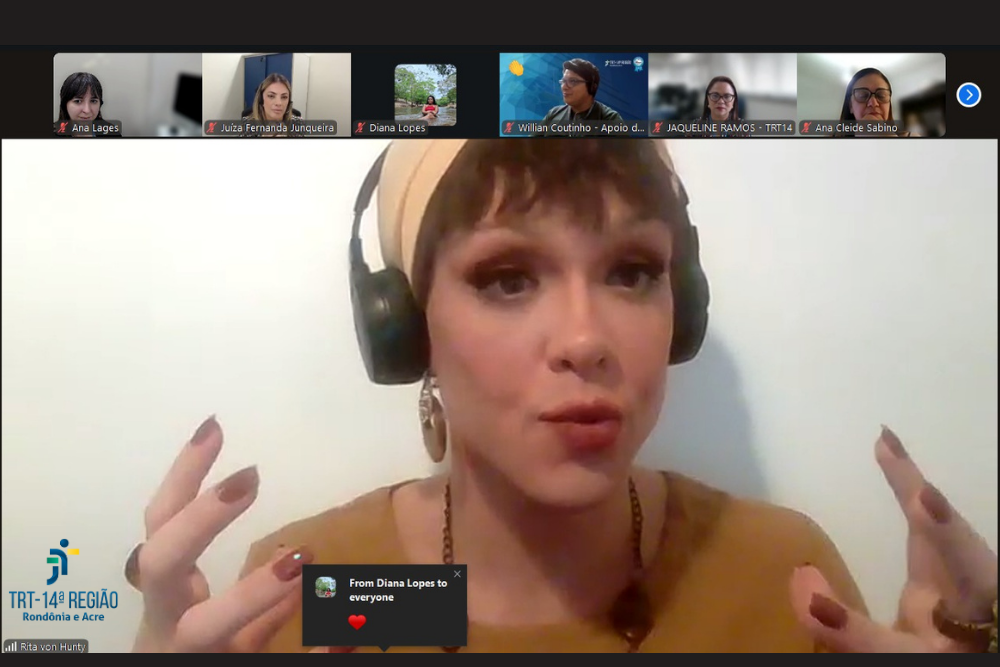 TRT-14 promove palestra com Rita Von Hunty sobre diversidade, saberes do Sul Global e feminismos insurgentes