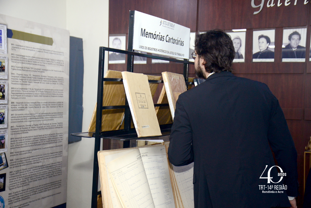 TRT-14 abre calendário comemorativo de 40 anos com lançamento da exposição “Memórias Cartorárias”