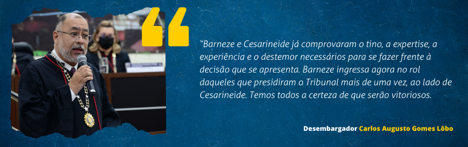 Representante do Tribunal Pleno do TRT da 14ª Região, desembargador Carlos Augusto Gomes Lôbo. 