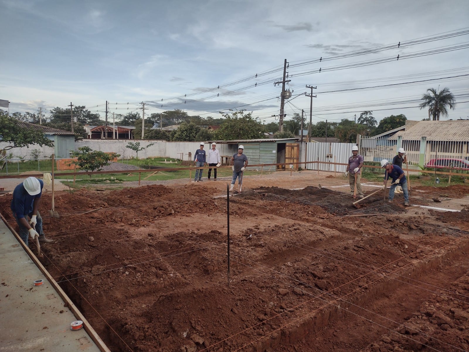 Foto do início das obras