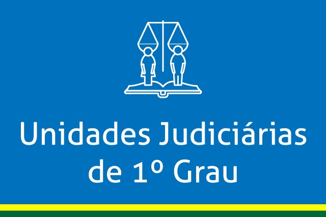 Ícone em linhas brancas de uma balança com duas pessoas abaixo em um fundo azul