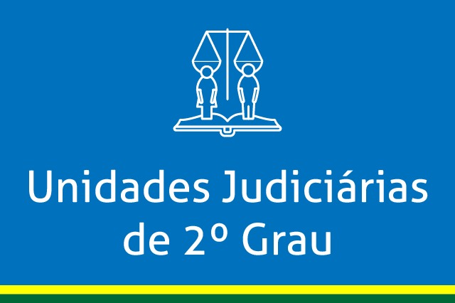 Ícone em linhas brancas de uma balança com duas pessoas abaixo em um fundo azul